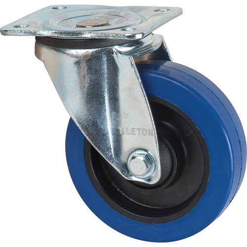 Roulette bleue, Pivotant, 5" (127 mm), Caoutchouc, 400 lb (181 kg) Solutions industrielles ALPHA