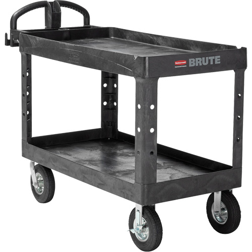Chariot utilitaire robuste, 2 tiers, 25-1/4" x 33-1/4" x 55", Capacit&eacute; 750 lb Solutions industrielles ALPHA