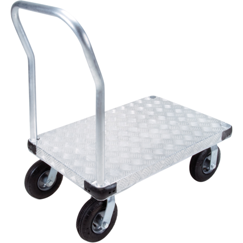 Aluminum Platform Truck, 24" W x 36" L, 1400 lbs. Cap., Pneumatic Wheels Solutions industrielles ALPHA