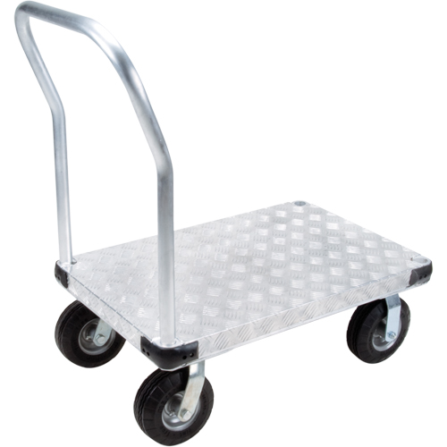Chariots &agrave; plateforme en aluminium, 24" la x 36" lo, 1100 lb cap, Roues Anticrevaison Solutions industrielles ALPHA