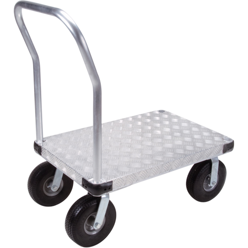 Chariots &agrave; plateforme en aluminium, 24" la x 36" lo, 1200 lb cap, Roues Anticrevaison Solutions industrielles ALPHA