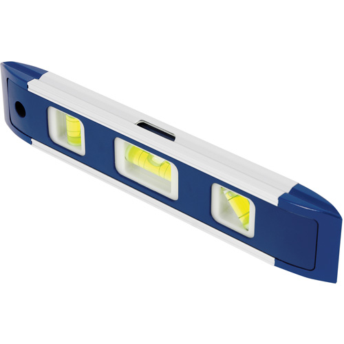 Torpedo Level, 9" L, Aluminum, 3 Vials, Magnetic Solutions industrielles ALPHA