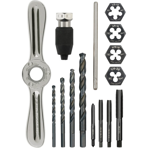 Tap and Die Set with Hex-Lok 2-in-1 Handle, 15 Pieces Solutions industrielles ALPHA