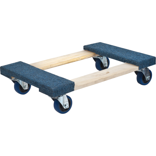 Socle roulant en bois dur &agrave; bouts avec tapis, Cadre en Bois, 18" la x 24" lo, Capacit&eacute; 1400 lb Solutions industrielles ALPHA
