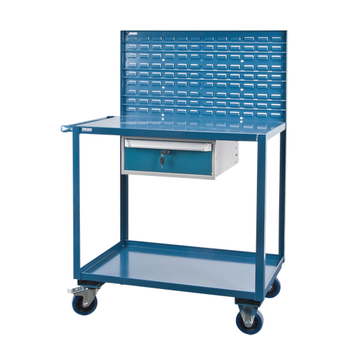 Mobile Service Cart, 2 Tiers, 24" W x 57" H x 40" D, 1200 lbs. Capacity Solutions industrielles ALPHA