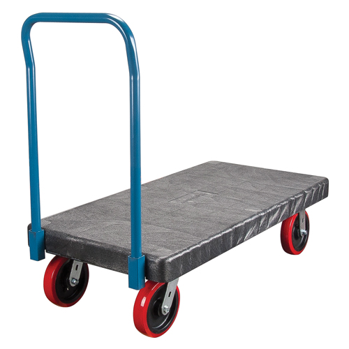 Chariots &agrave; plateforme en plastique, 48" lo x 24" la, 2500 lb cap, Roues Polyur&eacute;thane Solutions industrielles ALPHA