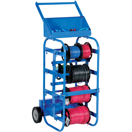 Chariot portatif pour mat&eacute;riaux bobin&eacute;s, Acier, 11 Montants, 19-1/2" la x 43-1/4" h x 17-1/2" p, Capacit&eacute; de 150 lb Solutions industrielles ALPHA
