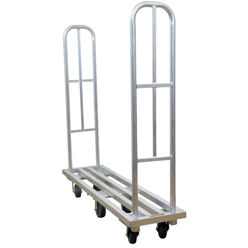 Aluminum U-Boat Platform Truck, 16" W x 63" L, 1322 lbs. Cap., Polyurethane Wheels Solutions industrielles ALPHA