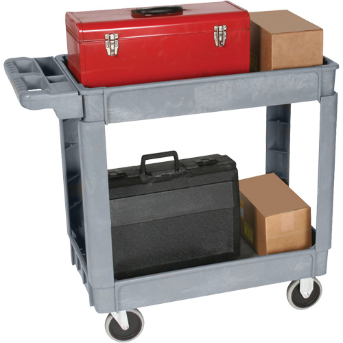 Chariot utilitaire de luxe, 2 tiers, 25" x 35-1/2" x 43,5"/43-1/2", Capacit&eacute; 550 lb Solutions industrielles ALPHA