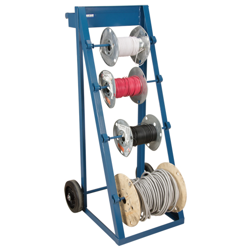 Portable Wire Reel Caddy, Steel, 4 Rod, 24-1/2" W x 49" H x 23" D, 400 lbs. Capacity Solutions industrielles ALPHA