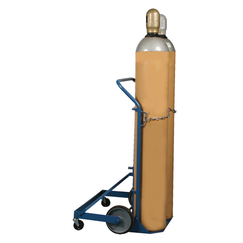 Professional Double Gas Cylinder Truck CC-2, Mold-on Rubber Wheels, 16-7/8" W x 7-1/4" L Base, 500 lbs. Solutions industrielles ALPHA