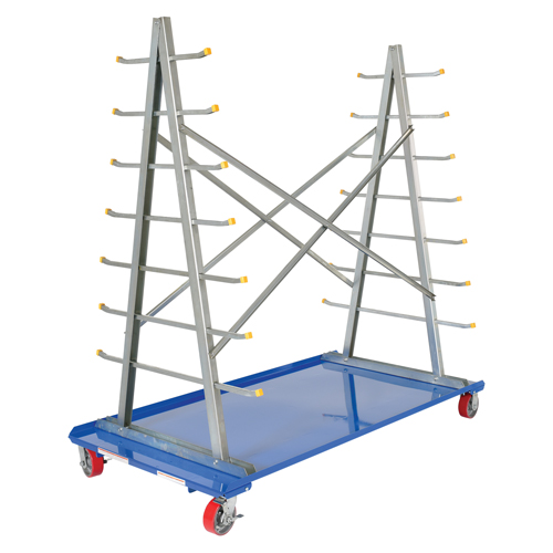 Chariot &agrave; cadre en A pour barres et tuyaux, Acier, 36-3/4" la x 73-3/4" p x 72-1/2" h, Capacit&eacute; de 2000 lb Solutions industrielles ALPHA