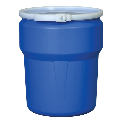 Baril emboîtable en poly&eacute;thyl&egrave;ne, 10 gal. US (8,33 gal. imp.), Dessus ouvert, Bleu Solutions industrielles ALPHA