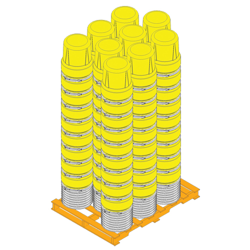 Baril emboîtable en poly&eacute;thyl&egrave;ne, 10 gal. US (8,33 gal. imp.), Dessus ouvert, Bleu Solutions industrielles ALPHA