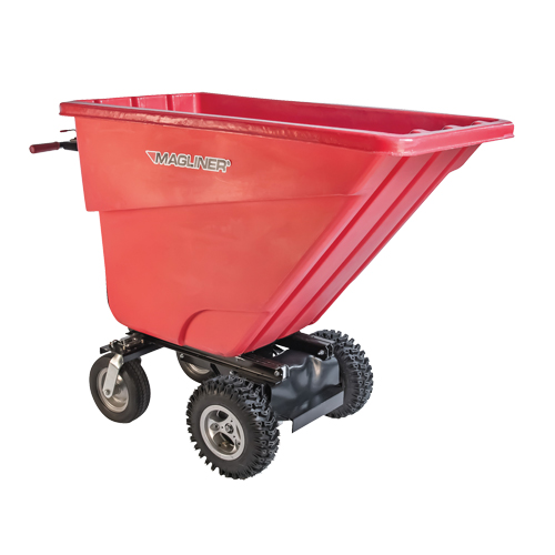 Chariot &agrave; bascule motoris&eacute;, Capacit&eacute; 13.5 cu.ft., 45" h x 26-1/2" la x 68" p Solutions industrielles ALPHA