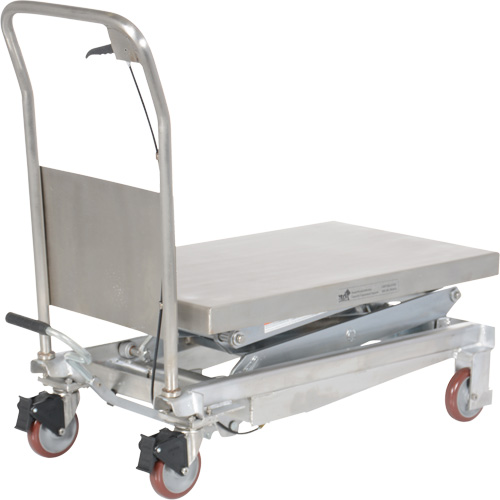 Manual Hydraulic Scissor Lift Table, 35-1/2" L x 20" W, Partial Stainless Steel, 800 lbs. Capacity Solutions industrielles ALPHA