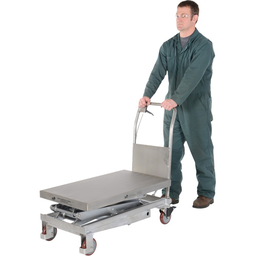 Manual Hydraulic Scissor Lift Table, 35-1/2" L x 20" W, Partial Stainless Steel, 800 lbs. Capacity Solutions industrielles ALPHA