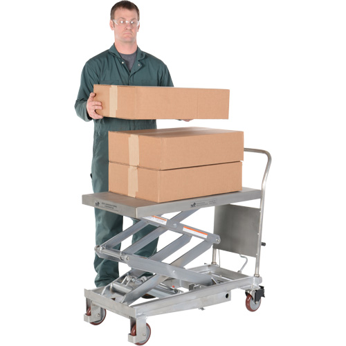 Manual Hydraulic Scissor Lift Table, 35-1/2" L x 20" W, Partial Stainless Steel, 800 lbs. Capacity Solutions industrielles ALPHA
