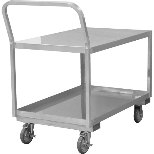 Chariot d'atelier industriel &agrave; profil bas, 2 niveaux, 30-1/8" la x 52-3/4" p x 38-1/8" h, 1200 lb Cap Solutions industrielles ALPHA