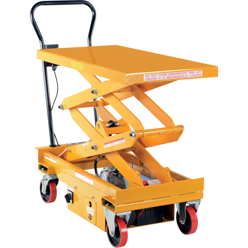 DC Powered Hydraulic Scissor Lift Elevating Cart, Steel, 39-3/4" L x 20-1/2" W, 1000 lbs. Capacity Solutions industrielles ALPHA