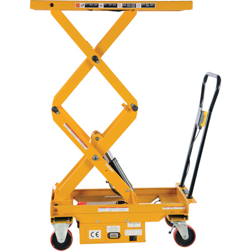 DC Powered Hydraulic Scissor Lift Elevating Cart, Steel, 39-3/4" L x 20-1/2" W, 1000 lbs. Capacity Solutions industrielles ALPHA