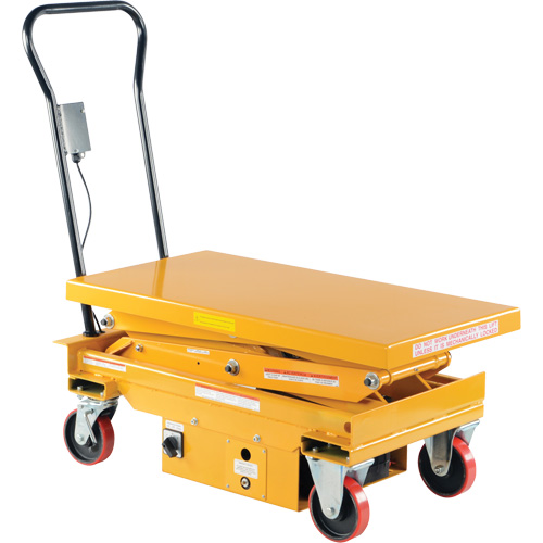 DC Powered Hydraulic Scissor Lift Elevating Cart, Steel, 39-3/4" L x 20-1/2" W, 1000 lbs. Capacity Solutions industrielles ALPHA