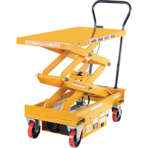 DC Powered Hydraulic Scissor Lift Elevating Cart, Steel, 39-3/4" L x 20-1/2" W, 1000 lbs. Capacity Solutions industrielles ALPHA