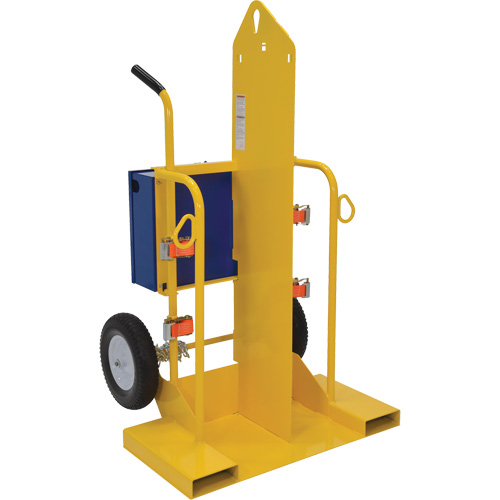 Chariot pour chalumeau et bouteille &agrave; gaz, Roues Rempli de mousse, Base de 24" la x 19-1/2" lo, 500 lb Solutions industrielles ALPHA