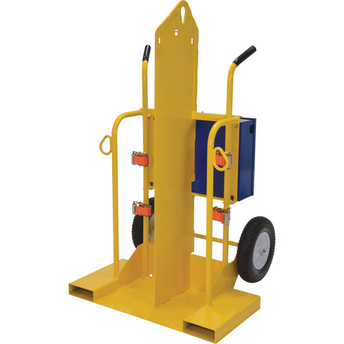 Chariot pour chalumeau et bouteille &agrave; gaz, Roues Rempli de mousse, Base de 24" la x 19-1/2" lo, 500 lb Solutions industrielles ALPHA