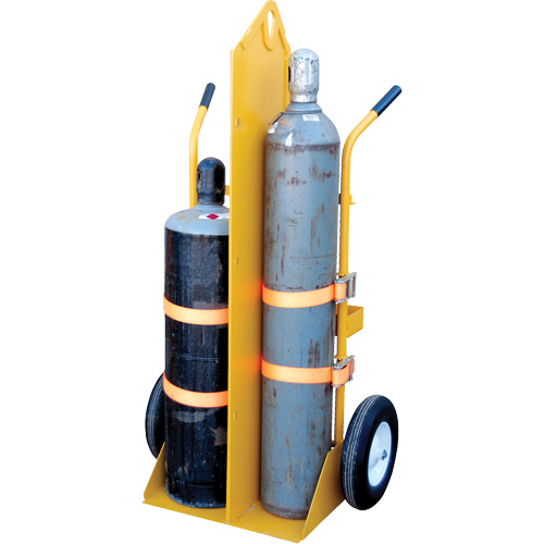 Chariot pour chalumeau et bouteille &agrave; gaz, Roues Rempli de mousse, Base de 23-1/8" la x 22-13/16" lo, 500 lb Solutions industrielles ALPHA