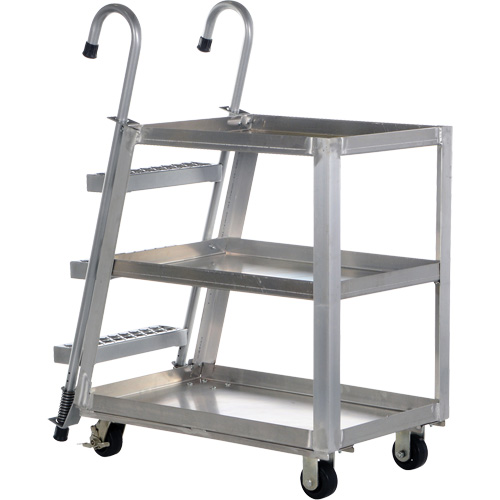 Chariot de pr&eacute;l&egrave;vement de stock, Aluminium, 21-7/8" la x 40" p, 3 tablettes, Capacit&eacute; 660 lb Solutions industrielles ALPHA