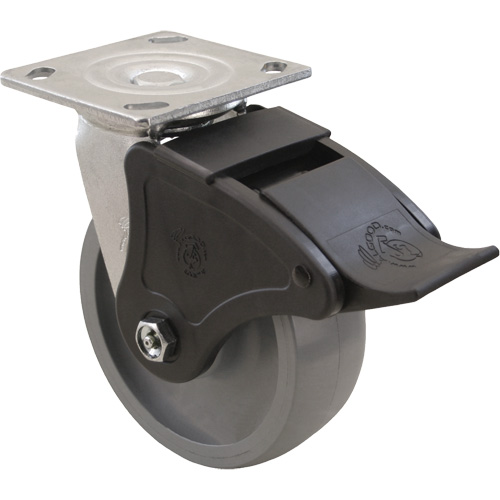 Max9 Caster, Swivel, 6" (152.4 mm), Envirothane Grey-WOW, 1100 lbs. (498.95 kg.) Solutions industrielles ALPHA