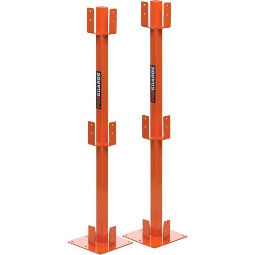 Poteaux temporaires ProGuards pour barri&egrave;re de s&eacute;curit&eacute;, 8" la x 39" h, Orange Solutions industrielles ALPHA