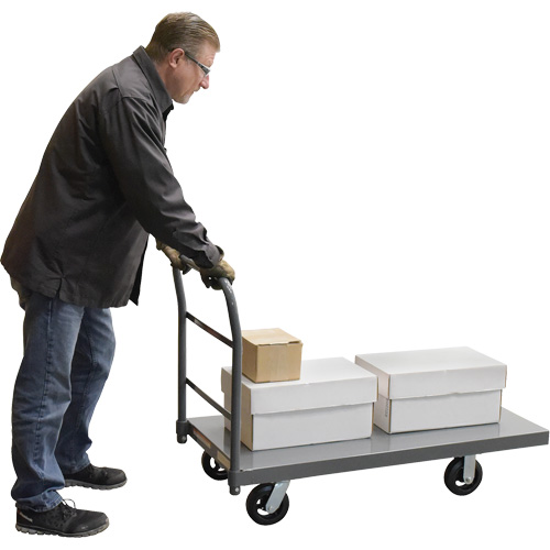 Chariot &agrave; plateforme, 48" lo x 24" la x Capacit&eacute; 2000 lb, Roues en Caoutchouc Solutions industrielles ALPHA