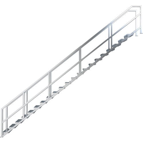 SmartStairs 17-21 Steps Modular Construction Stair System, 157-1/2" H Solutions industrielles ALPHA