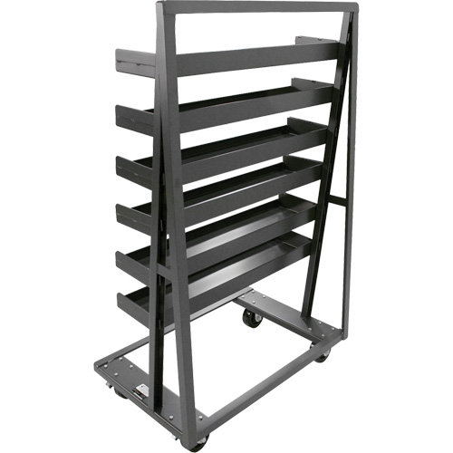 Chariot &agrave; cadre en A robuste &agrave; un c&ocirc;t&eacute; avec 6 plateaux &agrave; rebords, 38" x 25" x 63", Capacit&eacute; 2500 lb Solutions industrielles ALPHA