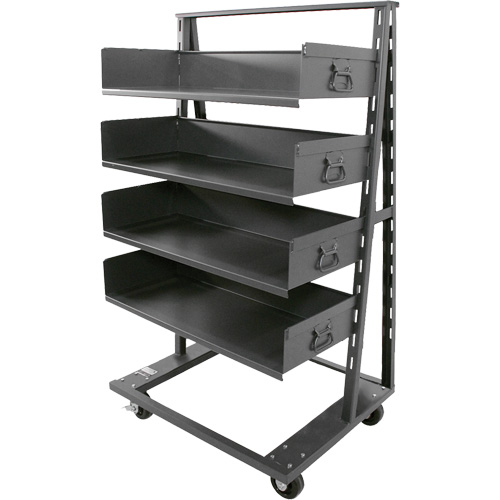 Single-Sided Heavy Duty A-Frame Cart with 4 Large Trays, 38" x 25" x 63", 2500 lbs. Capacity Solutions industrielles ALPHA
