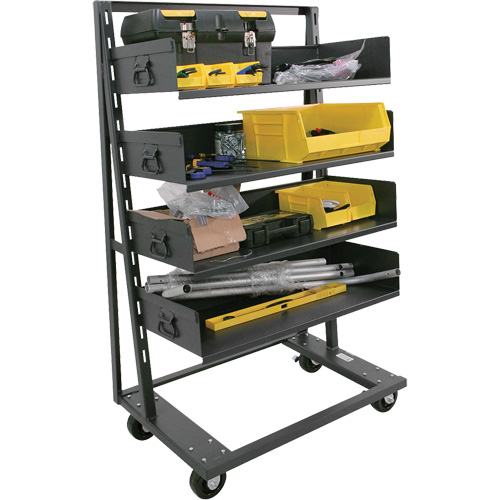 Single-Sided Heavy Duty A-Frame Cart with 4 Large Trays, 38" x 25" x 63", 2500 lbs. Capacity Solutions industrielles ALPHA