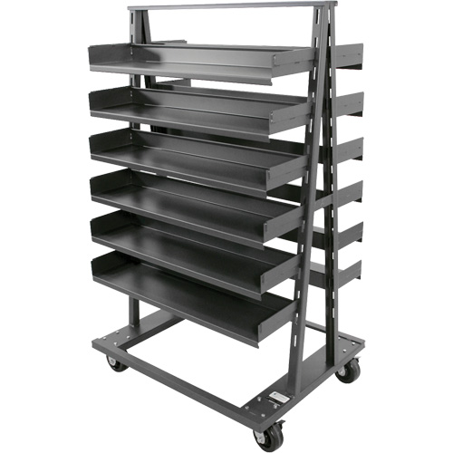 Double-Sided Heavy Duty A-Frame Cart with 12 Trays, 38" x 30" x 63", 2500 lbs. Capacity Solutions industrielles ALPHA