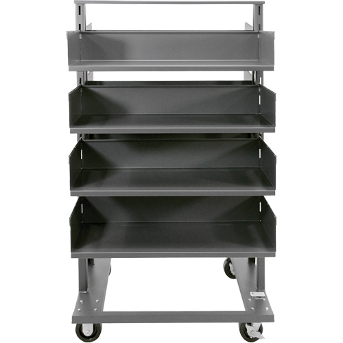 Chariot &agrave; cadre en A robuste &agrave; deux c&ocirc;t&eacute;s avec 8 plateaux &agrave; rebords, 38" x 30" x 63", Capacit&eacute; 2500 lb Solutions industrielles ALPHA