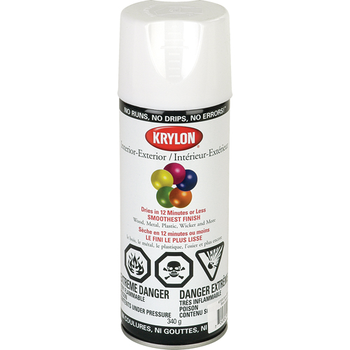 Industrial Acryli-Quik Lacquer, White, Semi-Gloss, 12 oz., Aerosol Can Solutions industrielles ALPHA