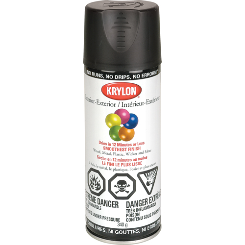 Industrial Acryli-Quik Lacquer, Black, Semi-Flat, 12 oz., Aerosol Can Solutions industrielles ALPHA