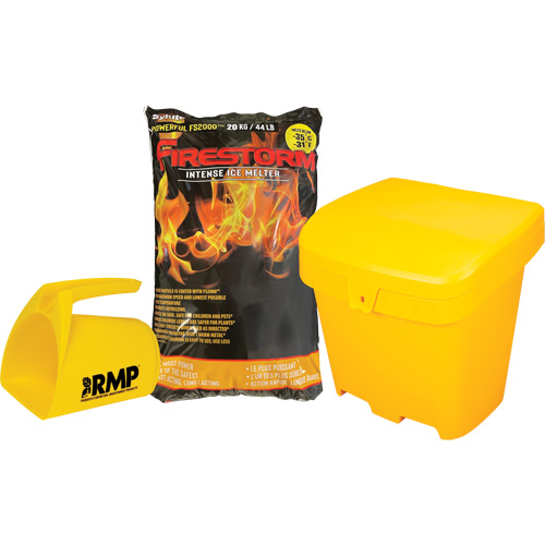 Firestorm Intense Ice Melter Kit with 56 Bags, Bag, 44 lbs. (20 kg), -32°C (-25°F) Melting Point Solutions industrielles ALPHA