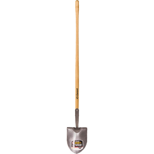 Round Point Shovel, Forged Steel Blade, Hardwood, Straight Handle Solutions industrielles ALPHA