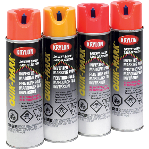 Industrial Quik-Mark Solvent-Based Inverted Marking Paint, 17 oz., Aerosol Can Solutions industrielles ALPHA