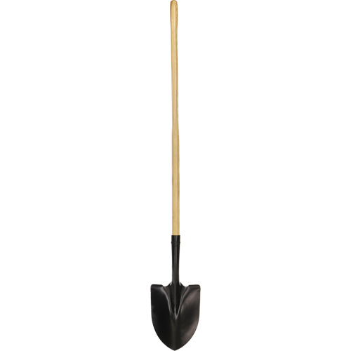 Round Point Shovel, Tempered Steel Blade, Wood, Straight Handle Solutions industrielles ALPHA