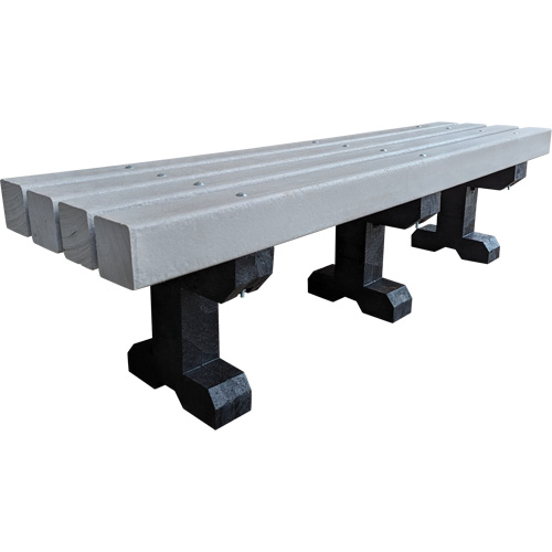Banc de parc, Plastique recycl&eacute;, 72" lo x 17" la x 17" h, Gris Solutions industrielles ALPHA