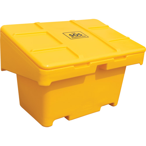 Contenants pour sel & sable SOS, Avec Moraillon, 42" x 29" x 30", 11 pi³, Jaune Solutions industrielles ALPHA
