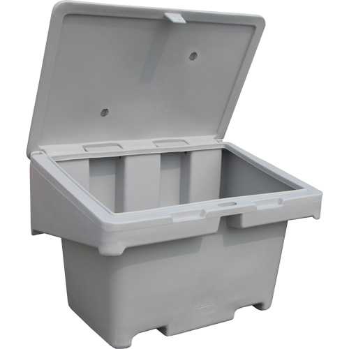 Contenants pour sel & sable SOS, Avec Moraillon, 42" x 29" x 30", 11 pi³, Gris Solutions industrielles ALPHA