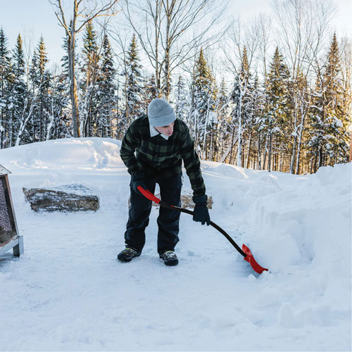 Pelle &agrave; neige Yukon, Lame Polypropyl&egrave;ne, Largueur 18", Manche Prise en D ergonomique Solutions industrielles ALPHA